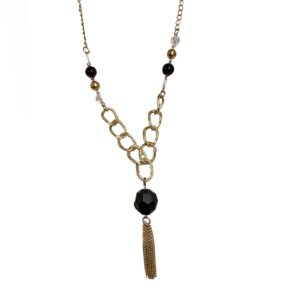Vintage Beaded Purple Crystal Pendant Necklace